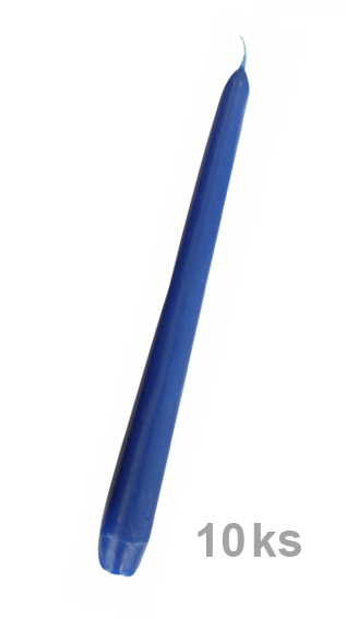 Svíčka kónická modrá 24,5 cm, 10 ks