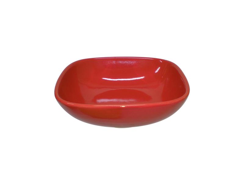 Miska polévková, čtverec, 16,6 cm, červená