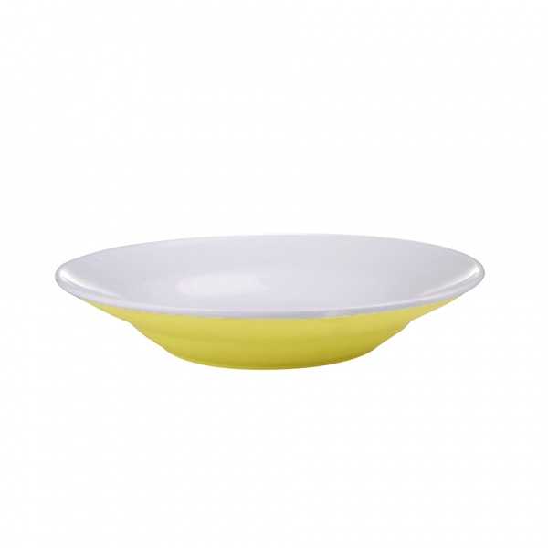 Talíř polévkový, porcelán, žlutý mat, 20,5 cm